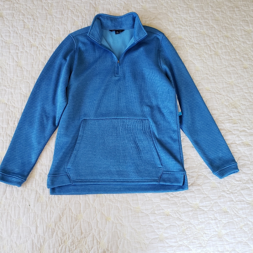 Urban Frontier Blue Striped 1/4 Zip Fleece Jacket